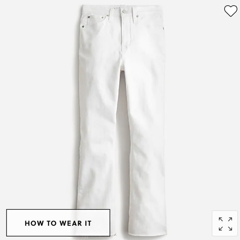 J. Crew 10" demi-boot crop jean in white*